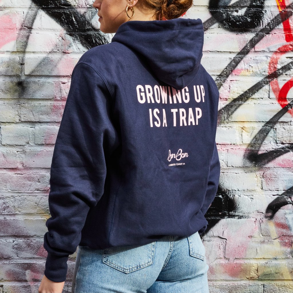BonBon Growing Up Is A Trap Hoodie - Navy - Image 2